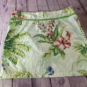 VINTAGE Tommy Hilfiger Palm Hibiscus Tropical Coastal Preppy Mini Skirt Size 14